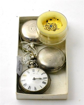 Lot 113 - A silver pair cased pocket watch, silver pocket watch signed Sam Green, Liverpool and a 18th...