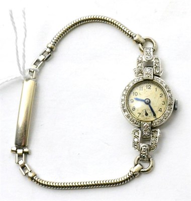 Lot 116 - A diamond set wristwatch