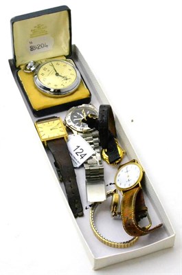 Lot 124 - Two Tissot wristwatches, a Rotary wristwatch, a pocket watch and two other watches