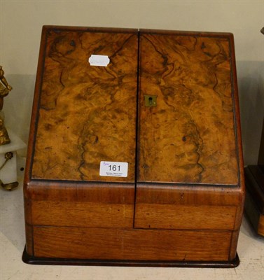 Lot 161 - A Victorian figured walnut stationary box