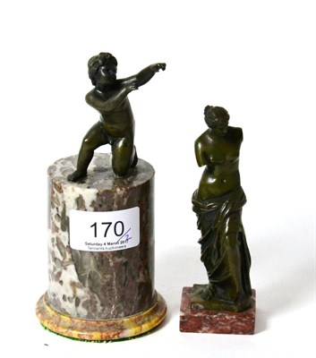 Lot 170 - A bronze of The Venus De Milo and a bronze of a nude infant