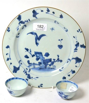 Lot 182 - Two Nanking Cargo tea bowls and a Nanking Cargo plate