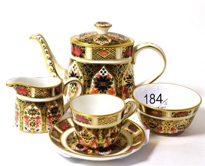 Lot 184 - A Royal Crown Derby Imari pattern miniature teaset