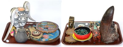 Lot 212 - Two trays of Chinese and Eastern artifacts