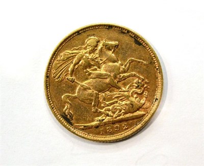 Lot 253 - 1892 gold full sovereign