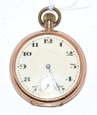 Lot 257 - A 9ct gold open faced pocket watch