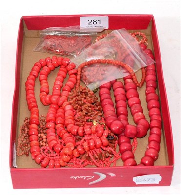 Lot 281 - A box of coral items