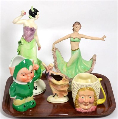 Lot 31 - A Mabel Lucie Attwell Shelley Boo Boo milk jug, two katzhutte figures etc
