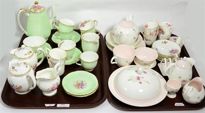 Lot 42 - A collection of Foley and Coalport tea wares (two trays)