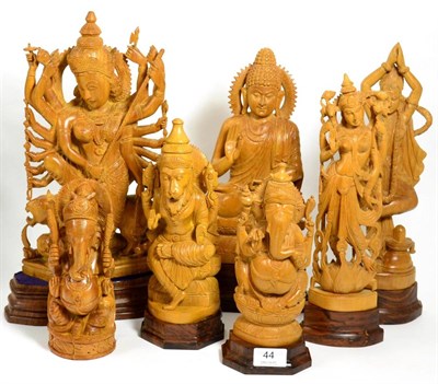 Lot 44 - Seven Sandalwood figures