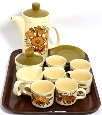 Lot 52 - Palissy coffee set comprising: six cups and saucers, coffee pot and lid, cream jug and sugar...