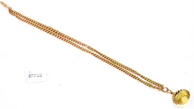 Lot 54 - A 9ct gold guard chain with swivel fob