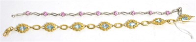 Lot 103 - Two 9ct gold gem set bracelets