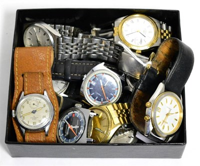 Lot 106 - Eleven gents wristwatches, signed Seiko, Rotary, Timex, Oris, Everite and Lucerne (11)