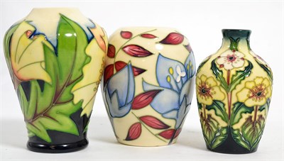 Lot 118 - Moorcroft pottery: Ode to May pattern vase by Sian Leeper, signed, 11cm high; together with a trial