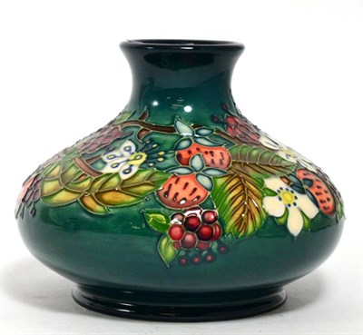 Lot 121 - Moorcroft pottery: a Carousel pattern vase by Rachel Bishop, edition number 1103, 11cm high (boxed)