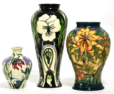 Lot 137 - A modern Moorcroft harlequinade pattern vase, designed by Emma Bossons, a modern Moorcroft...