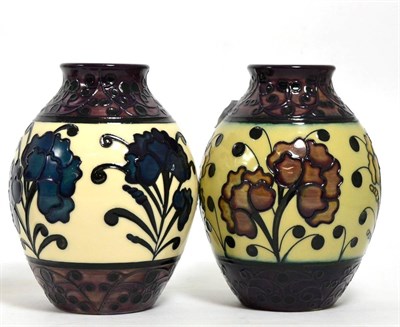 Lot 139 - A Moorcroft pottery trial vase ";Golden Age"; by Marie Penkethman together with ";Golden Age"; vase