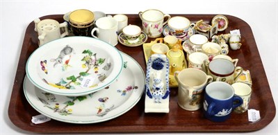 Lot 158 - A large collection of miniature ceramic mugs, loving cups and tygs including Crown Derby etc