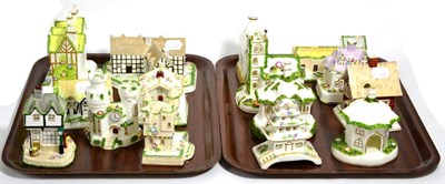 Lot 165 - Fifteen modern Coalport china cottages (two trays)