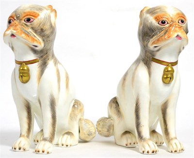 Lot 181 - A pair of Sutherland china pug dogs