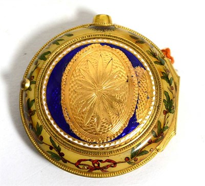 Lot 212 - A late 18th century gilt metal enamel outer pocket watch case (a.f.)