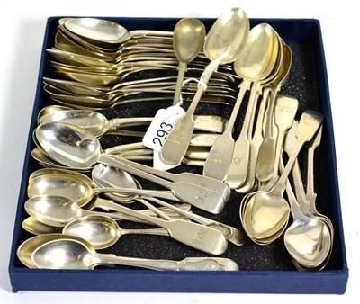 Lot 293 - A large accumulation of silver teaspoons etc, mostly part sets and odds