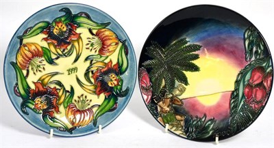 Lot 327 - Moorcroft pottery: Anna Lily 1999 year plate, no. 553/750 designed by Nicola Slaney, 22cm diameter