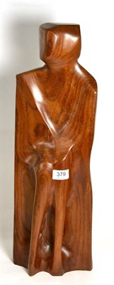 Lot 379 - A 20th century carved wood abstract figure stamped to base R W Goodall NDD ATD