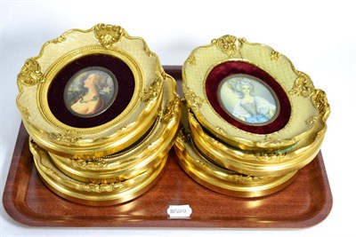 Lot 381 - Six portraits in gilt frames