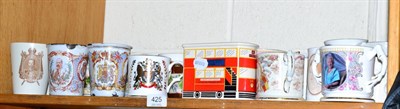 Lot 425 - A large collection of Royal Commemorative mugs and other items, Victoria to Queen Elizabeth II