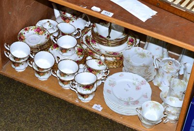 Lot 434 - Royal Albert Old Country Roses pattern part tea set and Limoges china part tea set