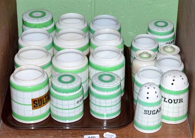 Lot 446 - A collection of Cottage Green kitchenware's including storage canisters and sifters etc