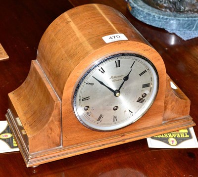 Lot 470 - A walnut veneered mantel clock