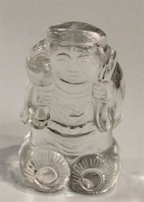 Lot 481 - A 20th century Chinese rock crystal small figure