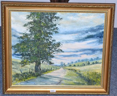 Lot 1003 - Steve Hartley, Sir John's Lane, Sherburn-in-Elmet, oil on canvas