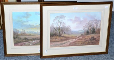 Lot 1009 - Wendy Reeves (British, b. 1944) a pair of rural landscapes, pastel on paper, signed 35cm by...