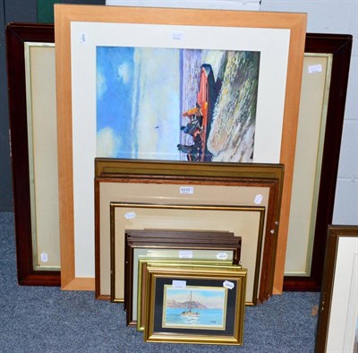 Lot 1010 - Miscellaneous watercolours and prints including, landscapes, military related etc