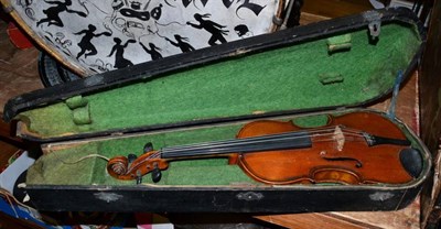 Lot 1012 - A cased violin with makers label Maggini