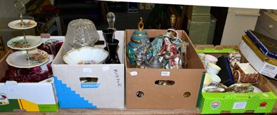 Lot 1022 - A large collection of assorted ceramics and glass including cranberry glass; Paragon tea ware;...