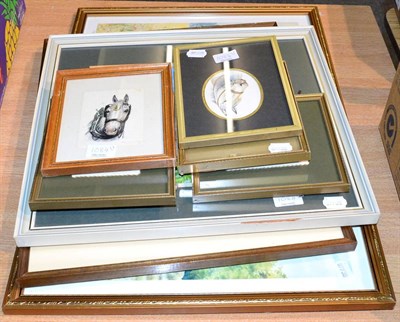 Lot 1084 - D M & E M Alderson, studies of horses, watercolours, signed and a colour print (9)