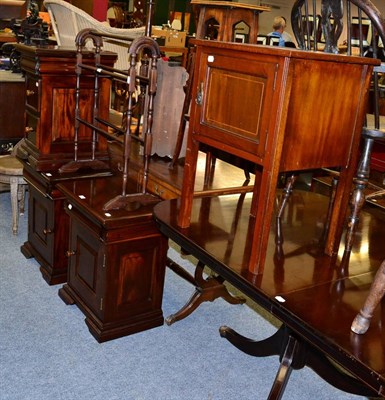 Lot 1114 - A pair of reproduction bedside cabinets, together with one other similar, an Edwardian example...