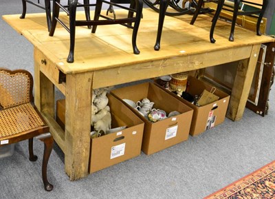 Lot 1146 - Large pine farmhouse table