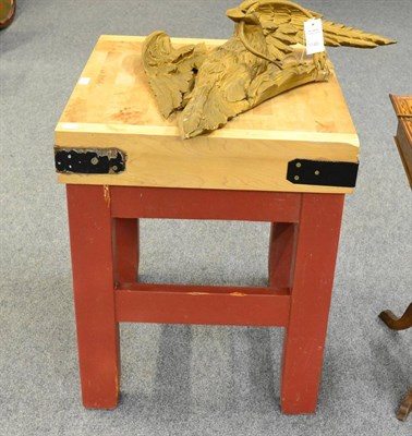 Lot 1147 - A butchers block on stand