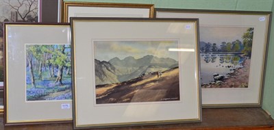 Lot 1175 - Three pictures by E Charles Simpson ";The Bowfell Group from Dale Head, Borrowdale";, ";Grey...