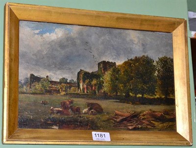 Lot 1181 - Alexander Fraser Jnr RSW (1828-1899) Part of the Refectory Lanercost Abbey, signed, oil on...