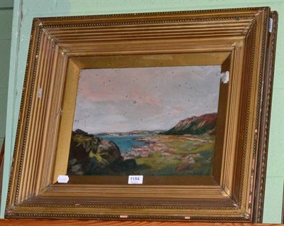 Lot 1184 - John Lochhead (1886-1921) View of the Scottish coastline, signed and dated 1910, bears artist...