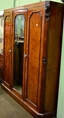 Lot 1226 - A Victorian mahogany three door wardrobe