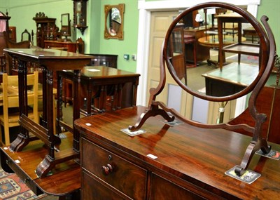 Lot 1231 - Two nests of tables and an oval dressing table mirror (a.f.)