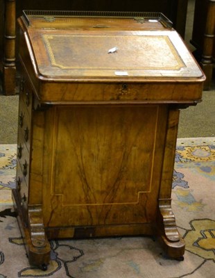 Lot 1291 - A Victorian walnut davenport desk